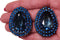 1930s Pair of Blue Czech Glass Dress Clips