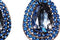 1930s Pair of Blue Czech Glass Dress Clips