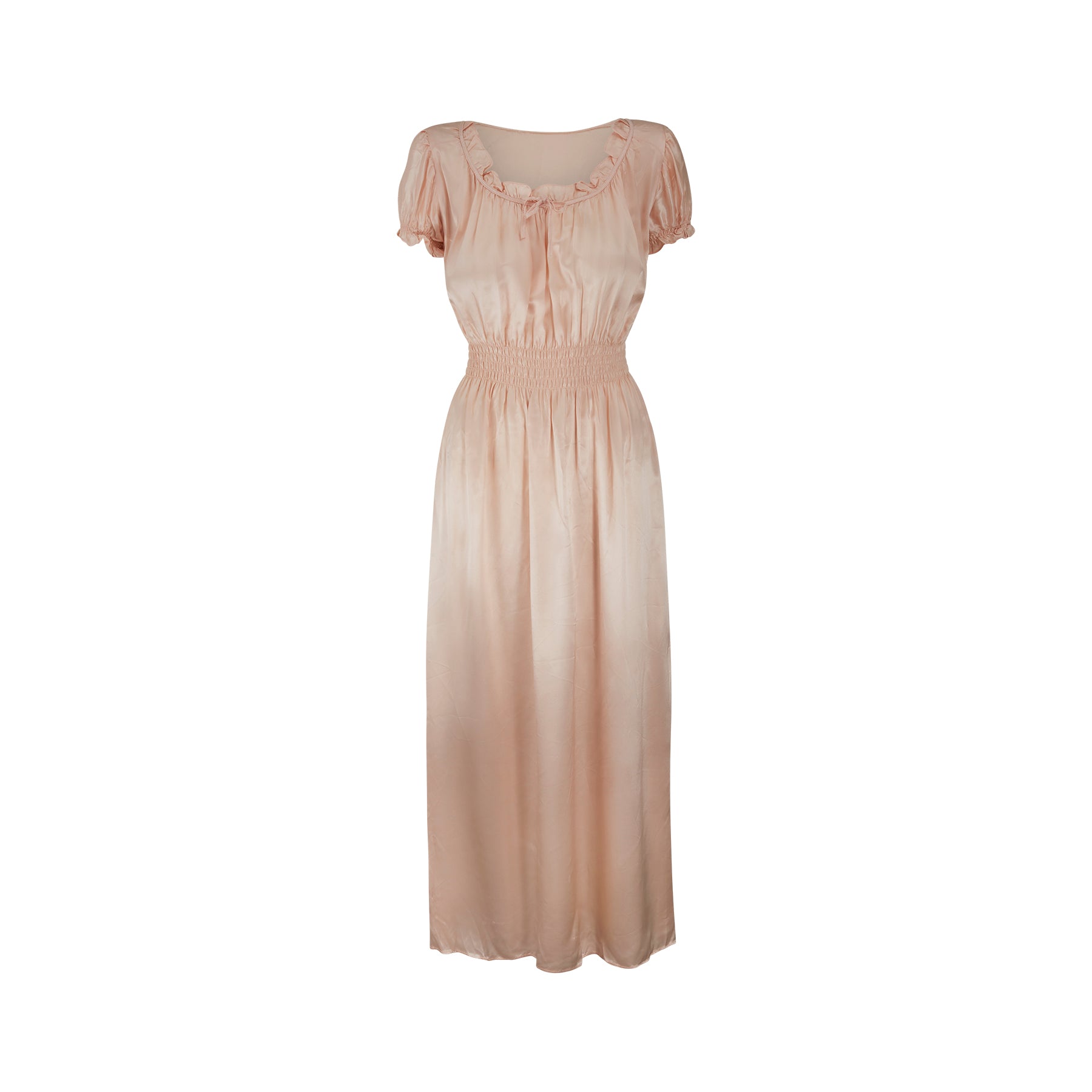 1940s CC41 Labelled Peach Satin Slip Dress