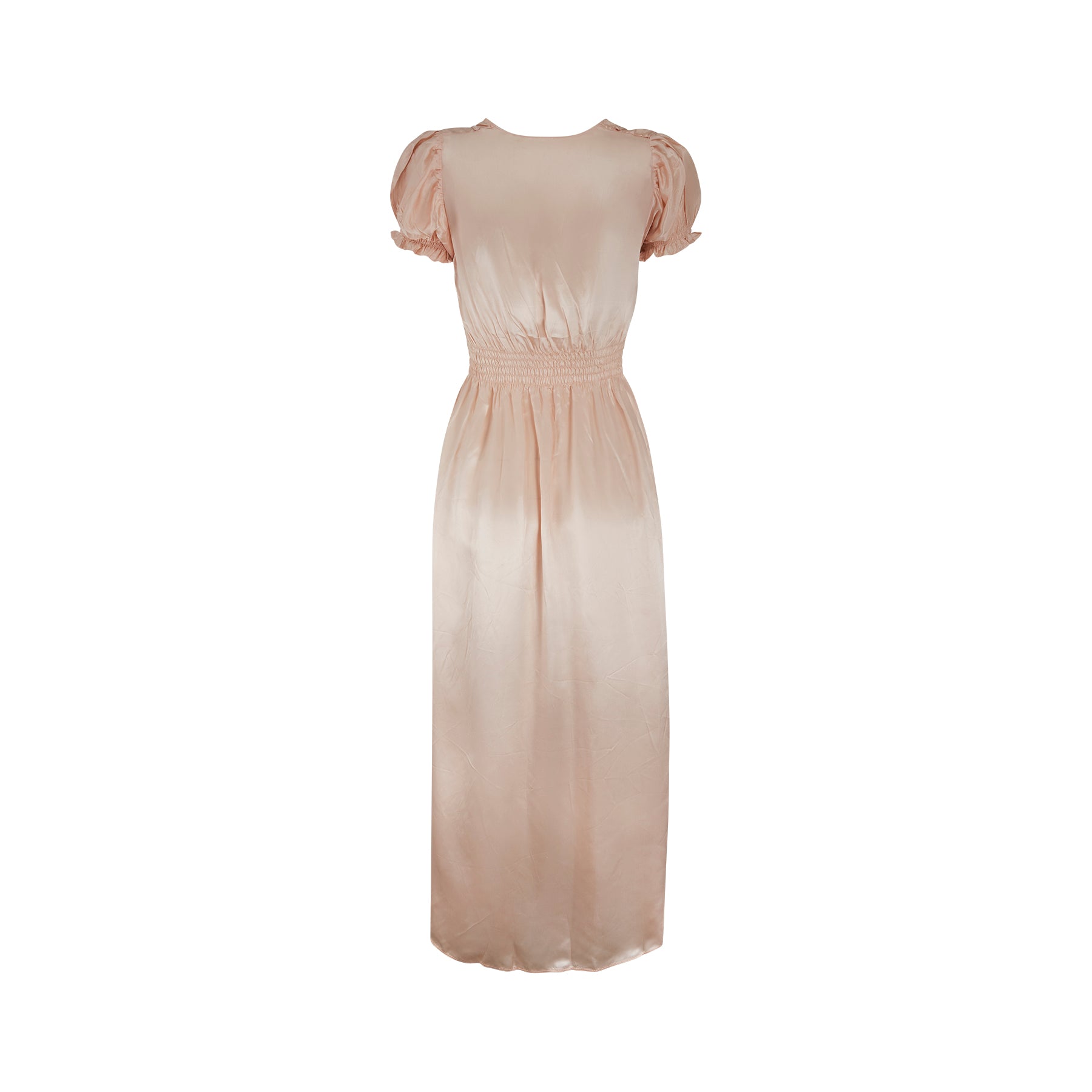 1940s CC41 Labelled Peach Satin Slip Dress