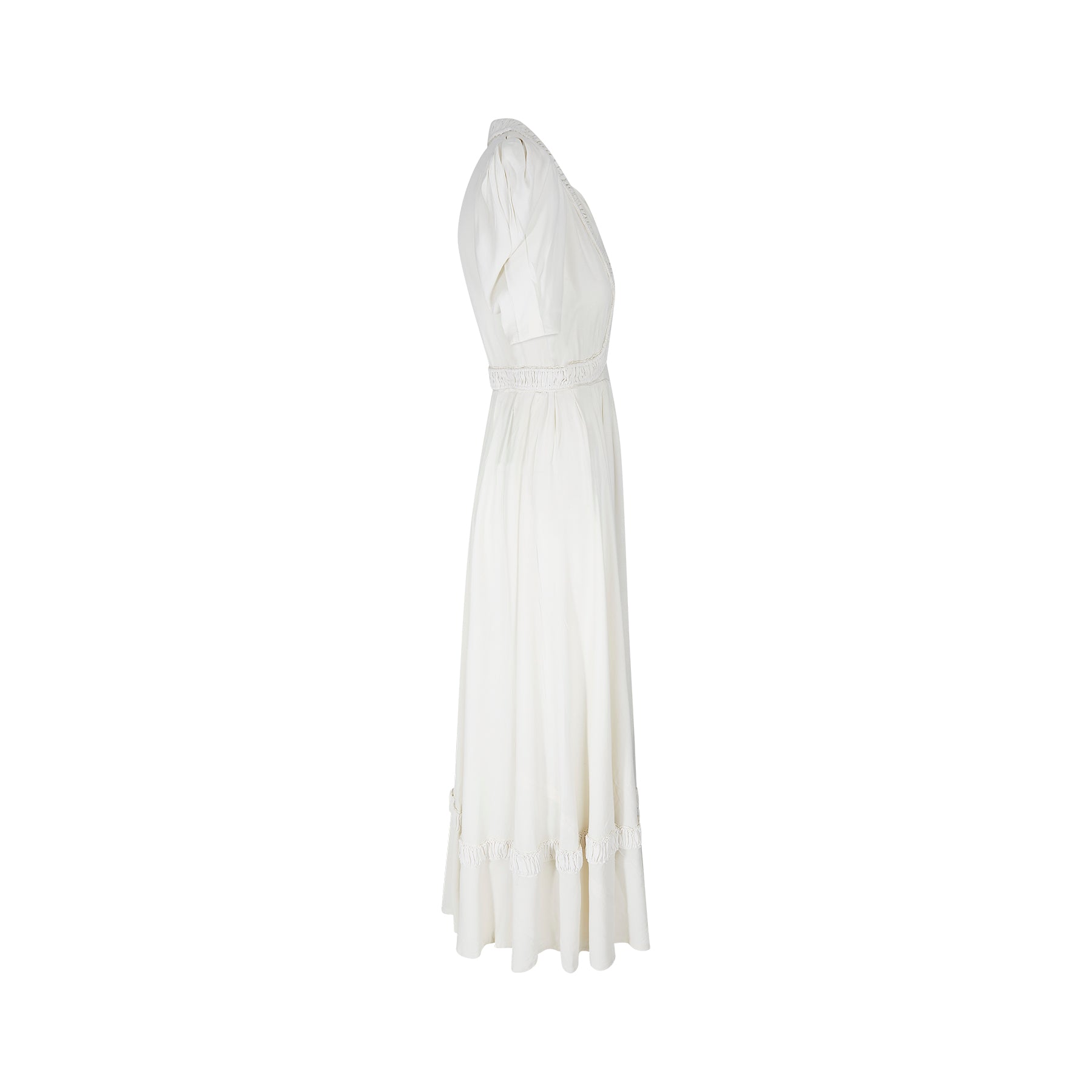 Late 1930s Early 1940s White Crepe Wedding Dress