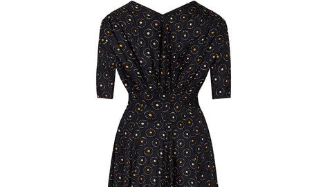ARCHIVE - 1940s Claire McCardell by Townley Navy Circle Print Dress
