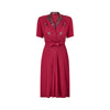 1940s Du Barry Raspberry Sequin Shirtwaister Dress