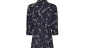 ARCHIVE - 1940s Navy and White Abstract Print Rayon Dress