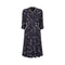 ARCHIVE - 1940s Navy and White Abstract Print Rayon Dress