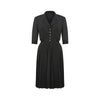1940s Haute Couture Black Silk Dress