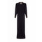 1940s Black Full Length dress with Gold Beading