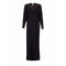 1940s Black Full Length dress with Gold Beading