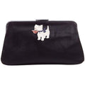 1940s Black Leather Novelty Clutch Bag With Scottie Dog
