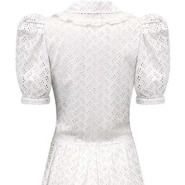 ARCHIVE - 1940s French White Cotton Dress With Eyelet Work