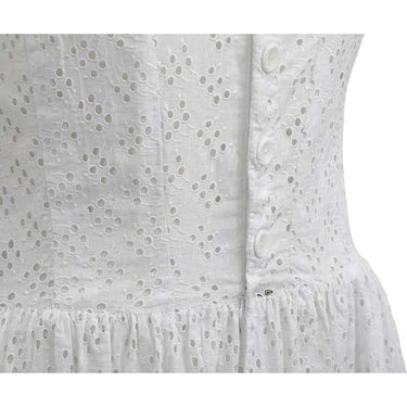 ARCHIVE - 1940s French White Cotton Dress With Eyelet Work