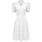 1940s French White Cotton Dress With Eyelet Work