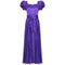 1940s Haute Couture Purple Satin Chiffon Dress