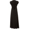 1940s Long Pleated Black Crepe Dress
