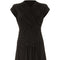 1940s Long Pleated Black Crepe Dress