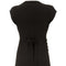 1940s Long Pleated Black Crepe Dress