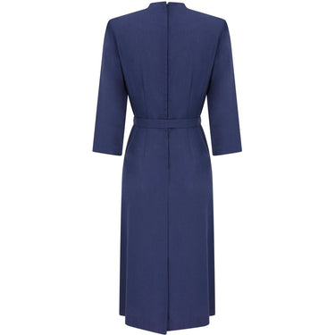 ARCHIVE - 1940s Minx Mode Navy Patriotic Dress With Checkered Ribbon