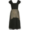 1940’s Monica Black Dress With Cream Guipure Lace Underlay
