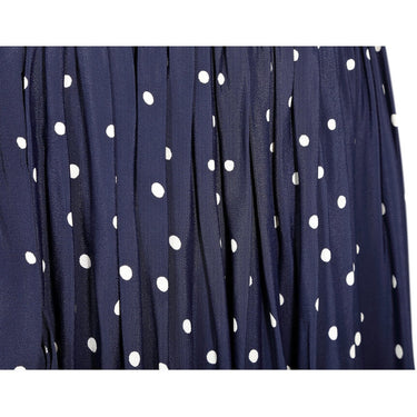 ARCHIVE - 1940s Navy And White Polkadot Dress With Bow Detail and Waist Tie