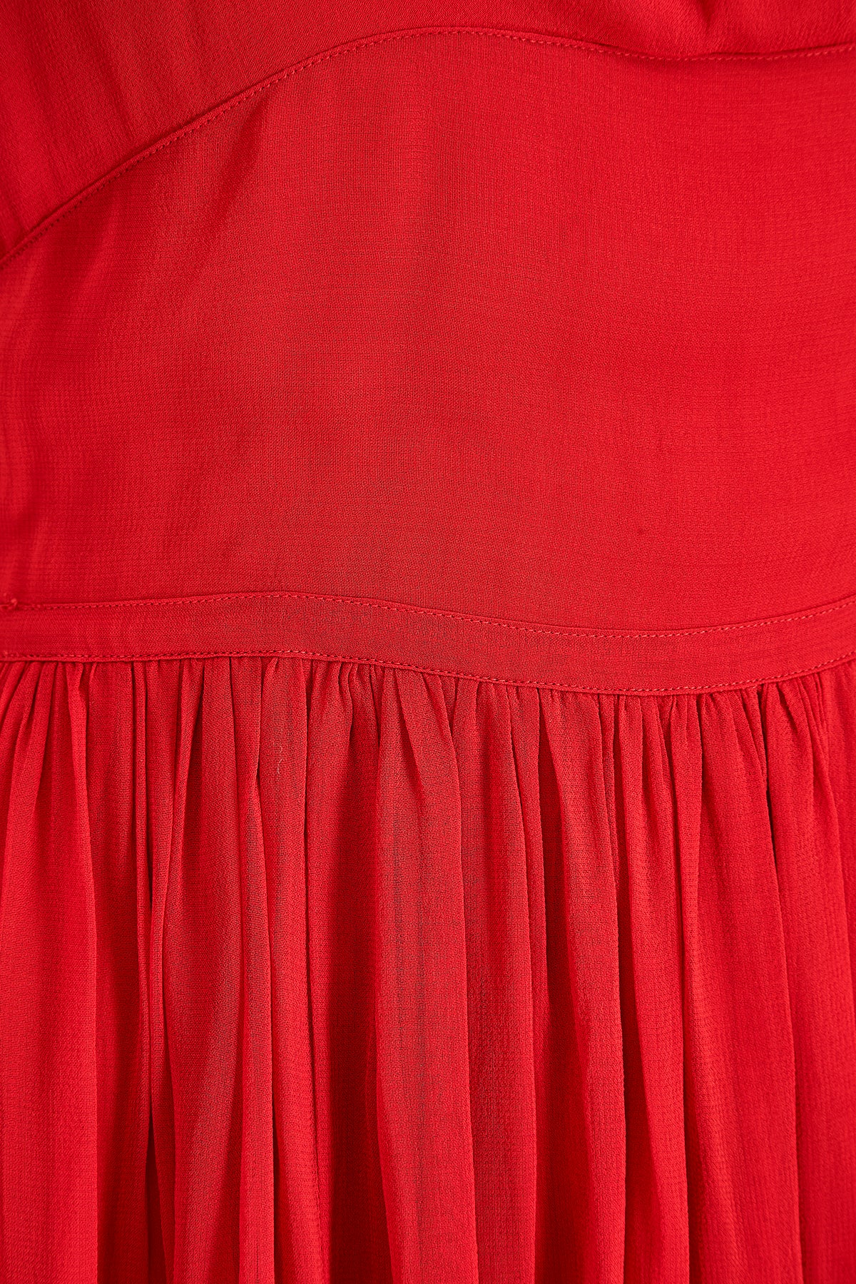 1940s Norman Young Red Georgette Maxi Dress