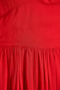 1940s Norman Young Red Georgette Maxi Dress