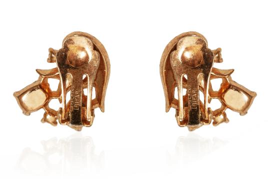 1940s Trifari Gold Clip-On Earrings