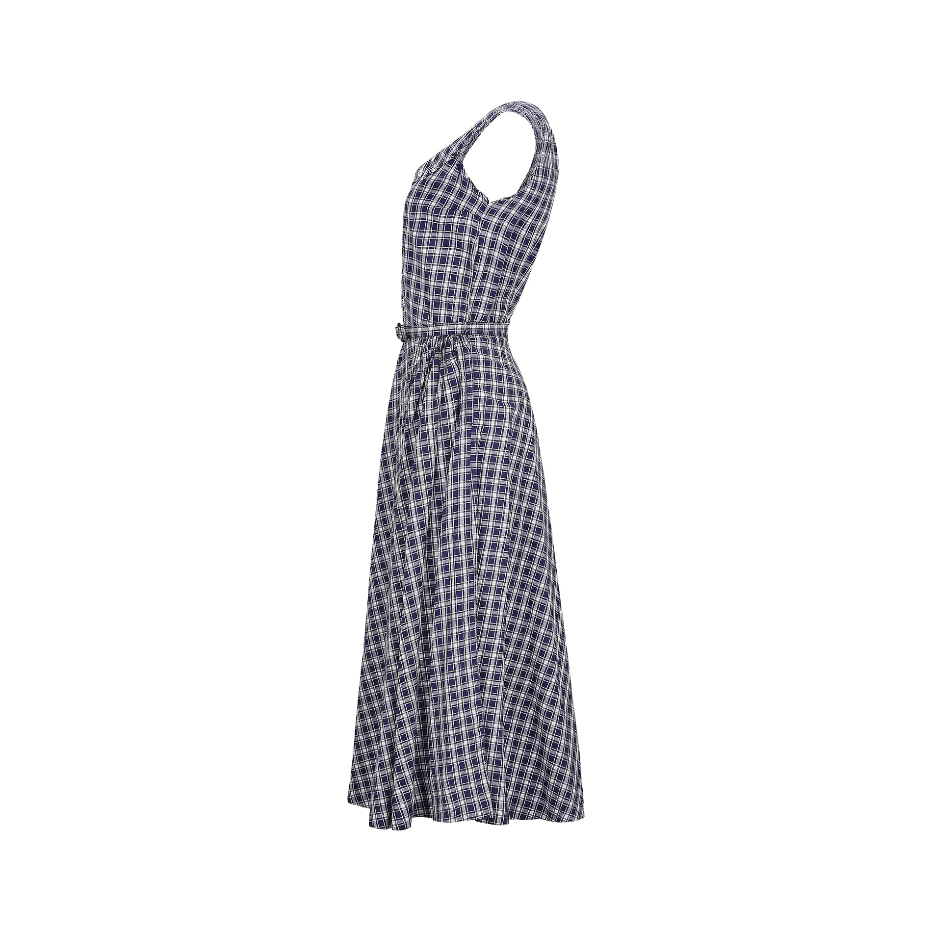 1960s Blue and White Gingham Dress