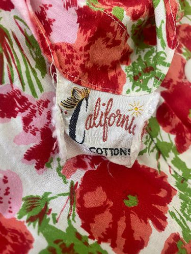 1950s California Cottons Floral Shirtwaister Dress
