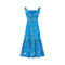 ARCHIVE - 1950s Frank Usher Jacquard Blue and Champagne Evening Dress