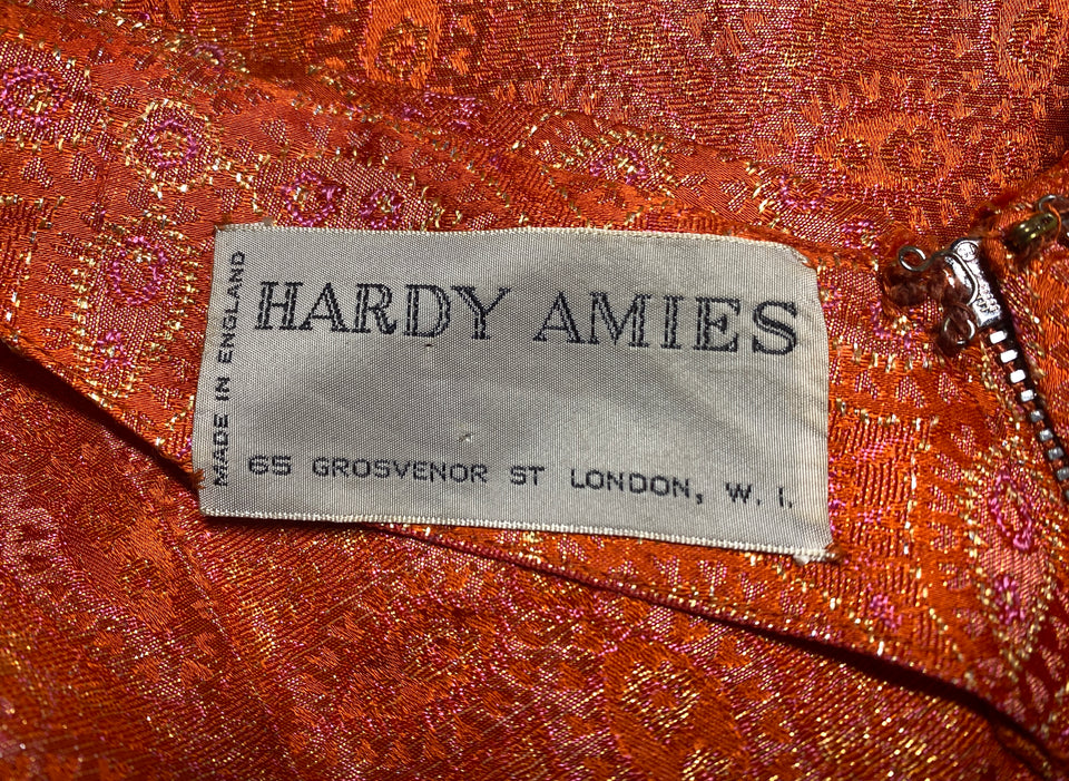 1950s Rare Red Lace Hardy Amies Dress