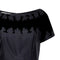 1950s Jacques Heim Demi Couture Black Velvet Applique Dress
