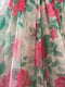 1950s Jenners Rose Print Organza Maxi Dress