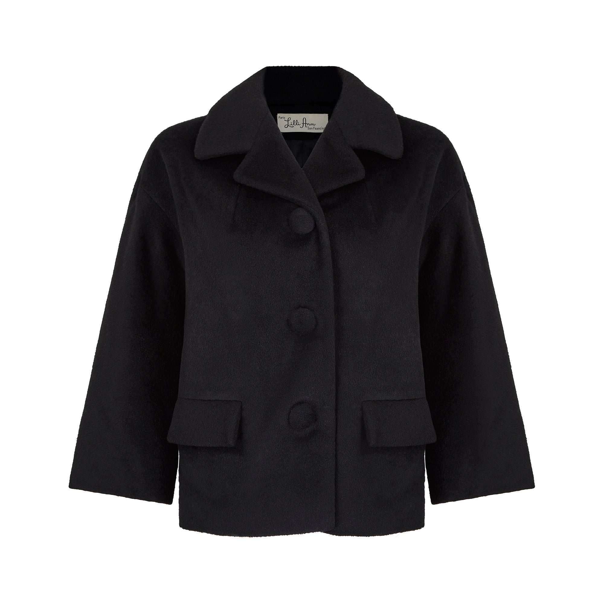 ARCHIVE - 1950s Lilli Ann Black Felt Wool Box Jacket – CIRCA VINTAGE