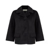 1950s Lilli Ann Black Felt Wool Box Jacket