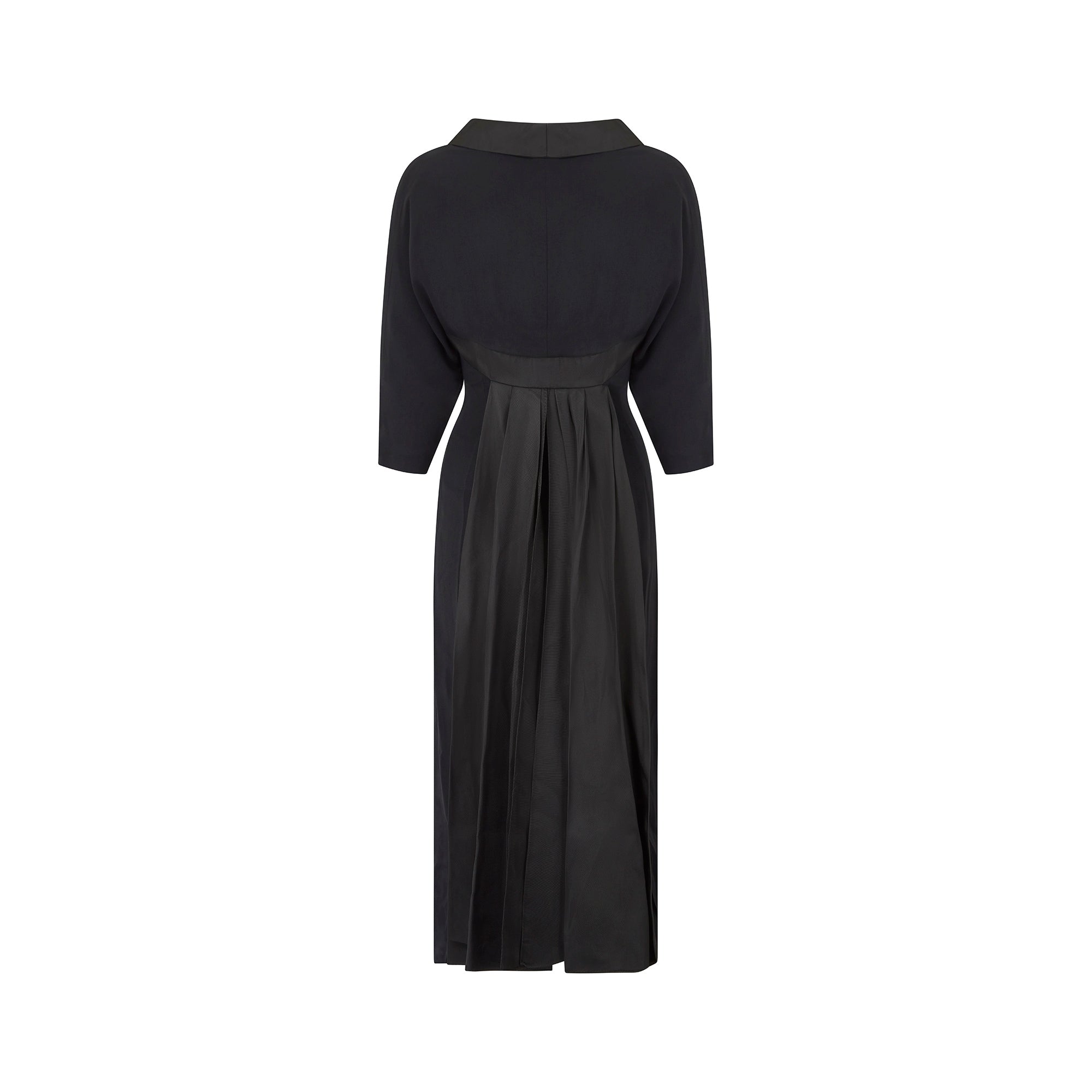 1950s Mr John Couture Black Crepe Shift Dress and Jacket