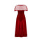 1950s Red Velvet and Swiss Dot Tulle Evening Dress