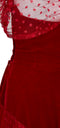 1950s Red Velvet and Swiss Dot Tulle Evening Dress