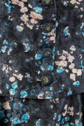 1950s Suzanne Pardo Couture Blue Floral Dress and Jacket Suit