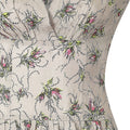 1950s Victor Josselyn Silk Floral Rose Spray Print Dress