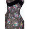 1950s A Dorn Model Rose Print Cotton Dress With Black Velvet Bow