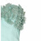 1950s Aquamarine Textured Cotton Dress With Floral Rhinestone Applique
