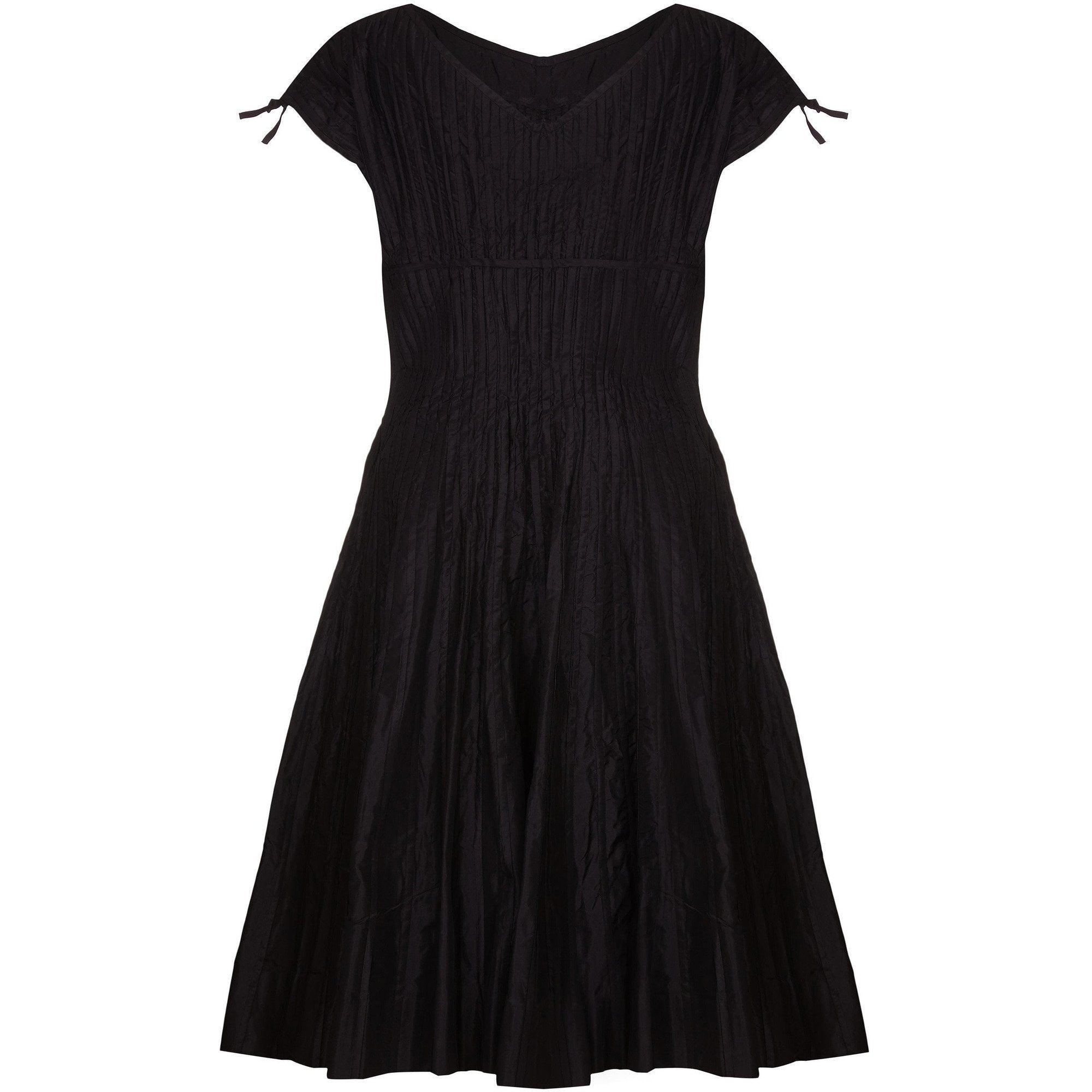 1950s Ben Reig Black Silk Ribbon Dress