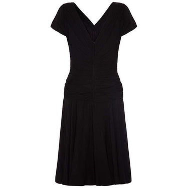 1950’s Ceil Chapman Black Crepe Crossover Dress