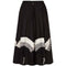 1950s Black Circle Skirt With Monochrome Applique