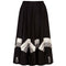 1950s Black Circle Skirt With Monochrome Applique