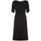1950s Black Jersey and Twisted Tassel Wiggle Dress