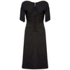 1950s Black Jersey and Twisted Tassel Wiggle Dress