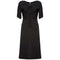 1950s Black Jersey and Twisted Tassel Wiggle Dress