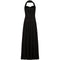 1950s Black Lace & Pleated Satin Demi Couture Halter Neck Dress