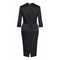 1950s Black Silk Evening Dress With Peplum and Beaded Collar
